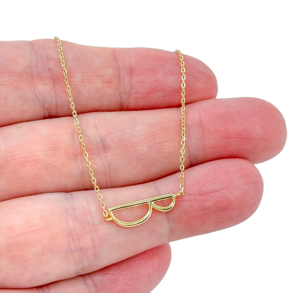 Vintage Gold-Tone Sterling Silver 925 Initial B Necklace 16"-18"